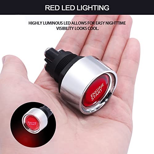 Push Start Ignition Switch 12V DC,Start Engine Button Stater (ON) Red