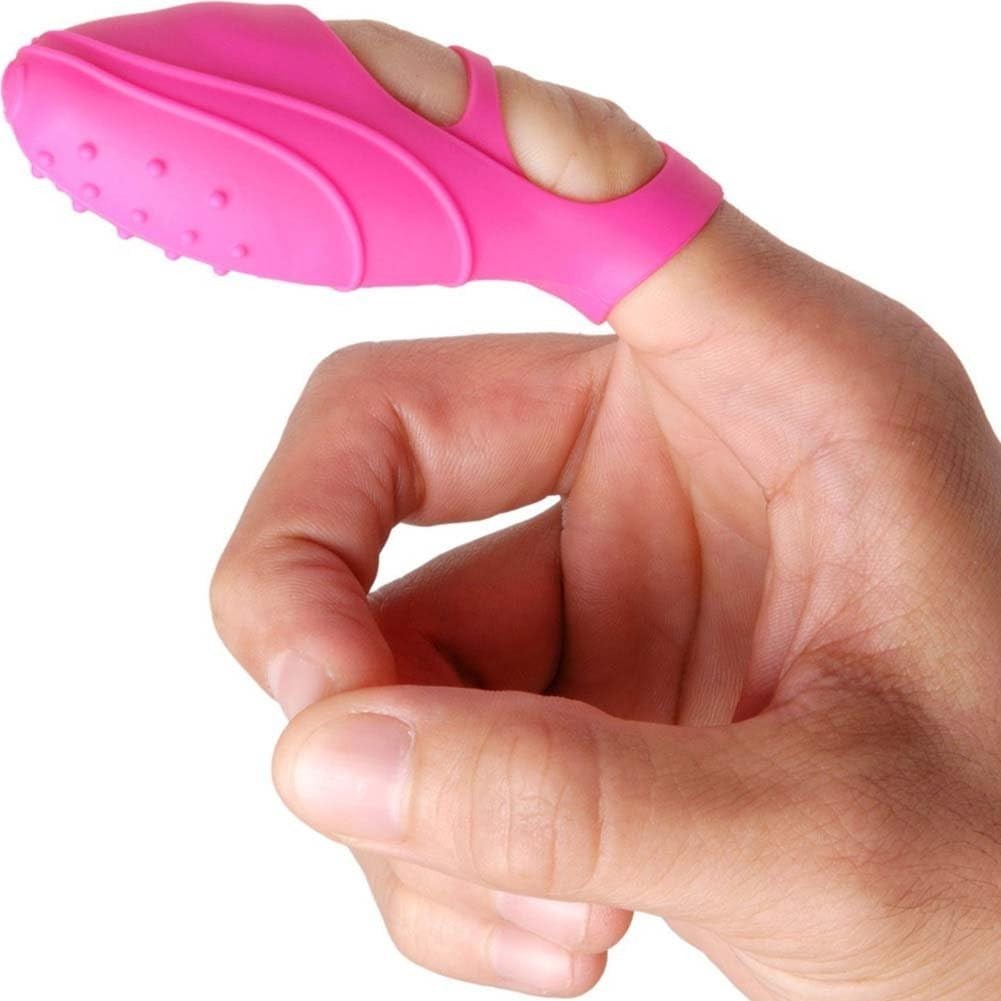 Silicone Finger Massager Vibrating Pink Wireless Cordless Personal Compact Size!