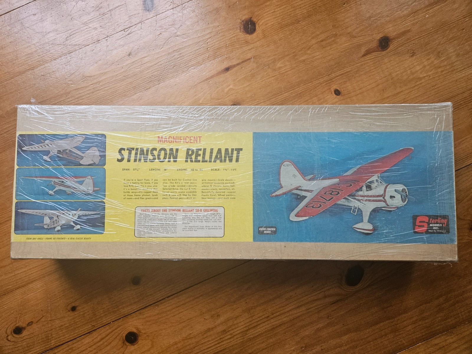 Rare! 1960 Stinson Reliant SR-8 r/c E8 kit/ new!