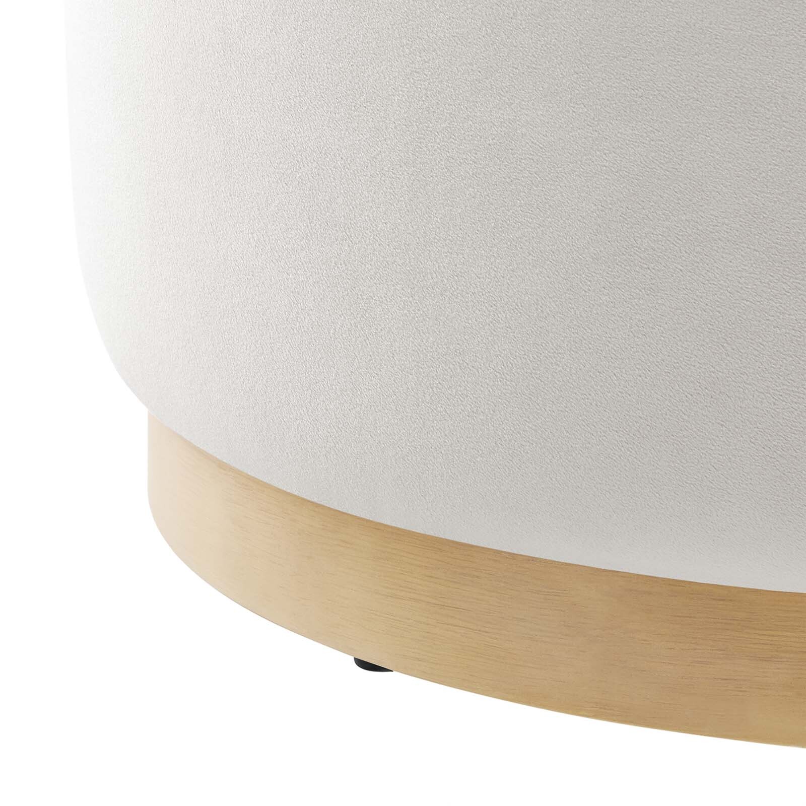 Modway Large 23" Round Performance Velvet Upholstered Ottoman
