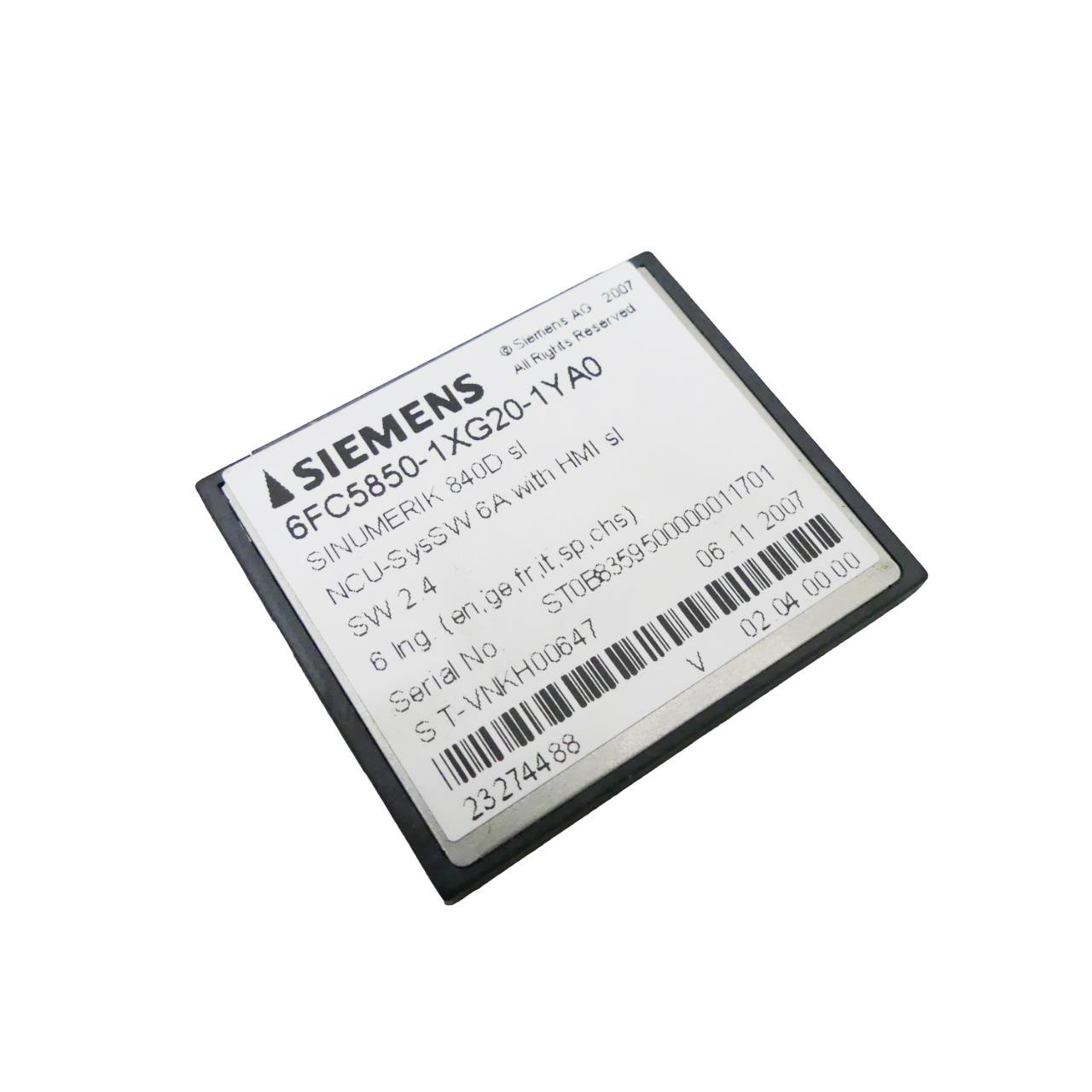 SIEMENS SINUMERIK 6FC5850-1XG20-1YA0 6FC5 850-1XG20-1YA0 CF Card -used-