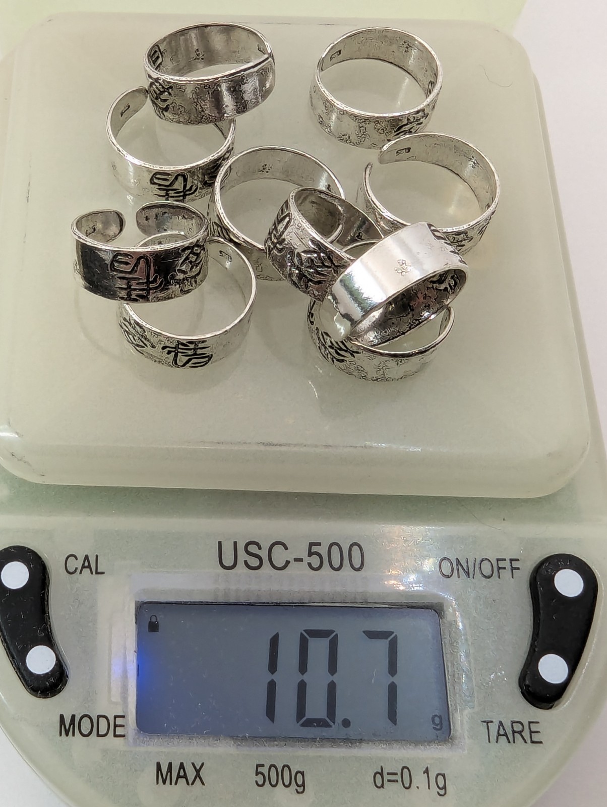 925 Sterling Silver WHOLESALE LOT 10 Sterling Silver Toe Rings. 10.7 Grams