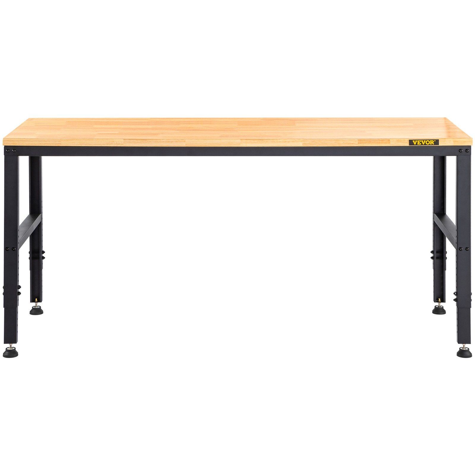 48" Workbench 2000LBS Capacity Adjustable Height w/ Power Outlets Hardwood Top