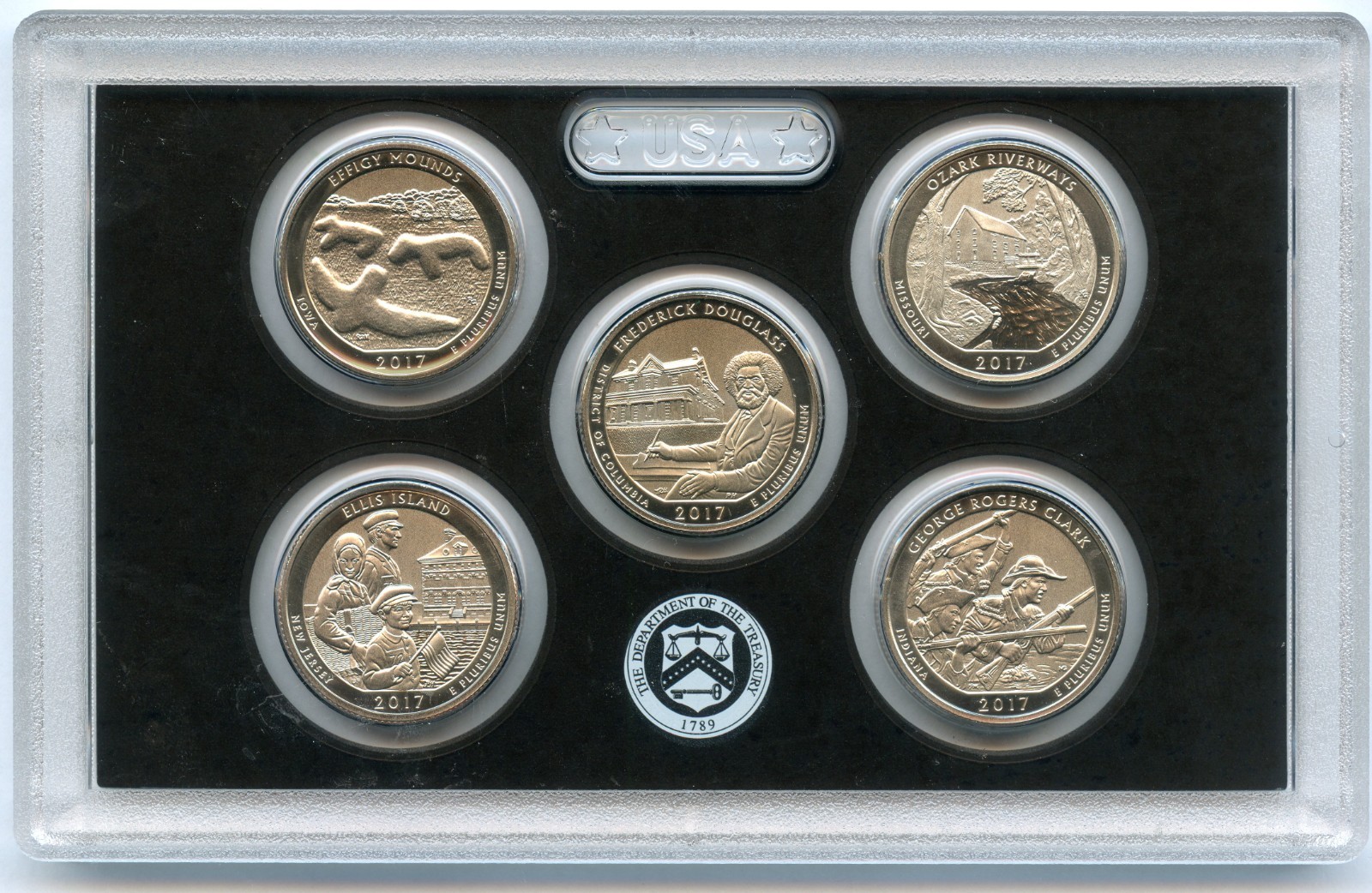 2017-S Enhanced Uncirculated 5 Coin Quarter Set US Mint San Francisco - JR276