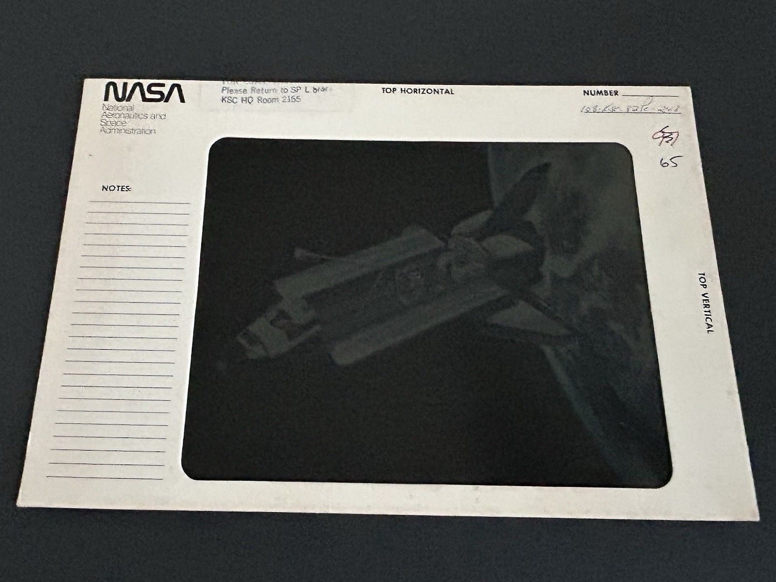 1982 NASA KSC Space Shuttle Orbiter Cargo Payload Bay Presentation Transparency