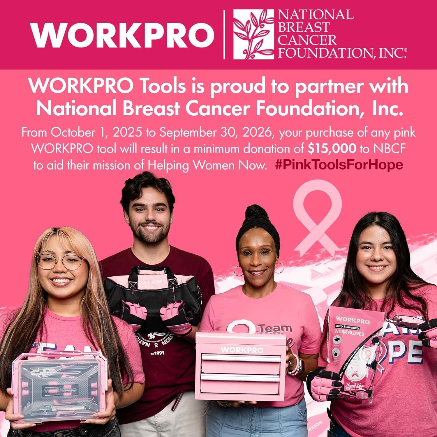 Pink Tool Kit with Drill, Tool Set with 20V Cordless Lithium-ion Drill Driver...