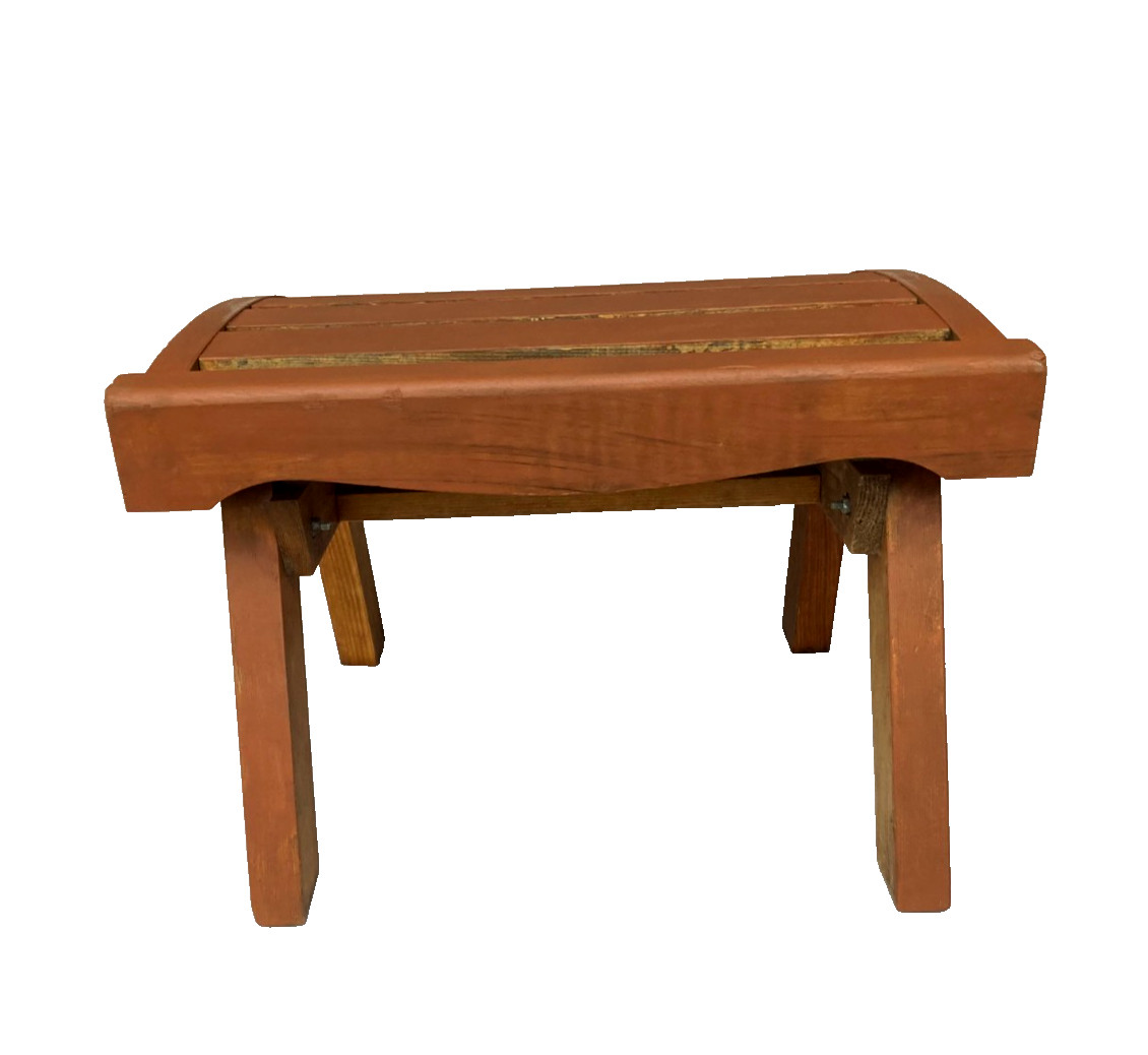 Vintage Handmade Solid Wood Rustic Bench Primitive Farmhouse Stool - Nice!!