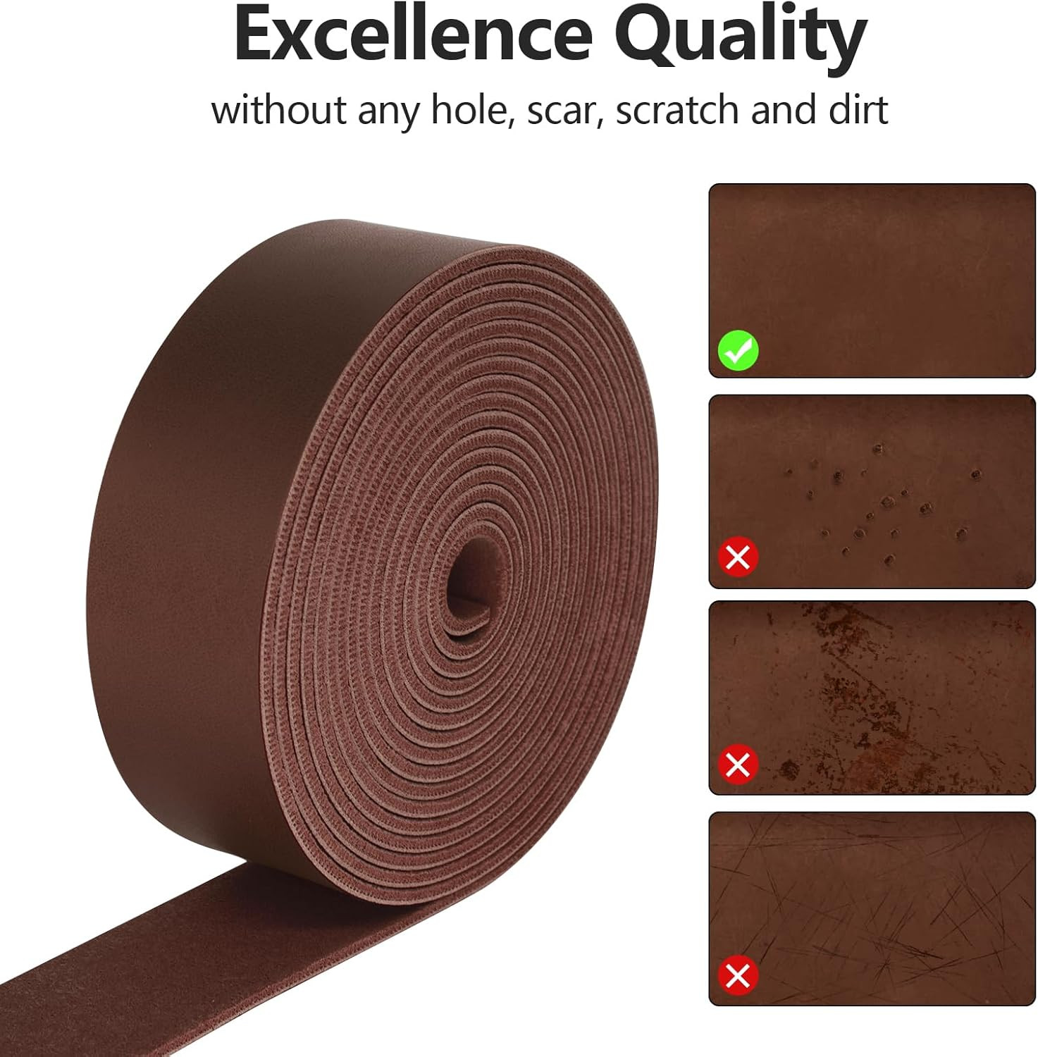 Faux Leather Strap 1 Inch Wide 90 Inches Long Leather Strip, Soft Leather for DI