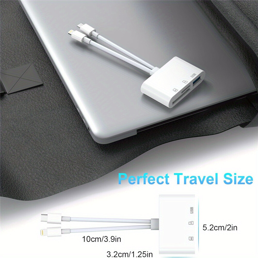 ⚡4 in 1 IOS/Type C USB OTG Adapter SD/TF Card Reader For iPhone/Android Phone/PC