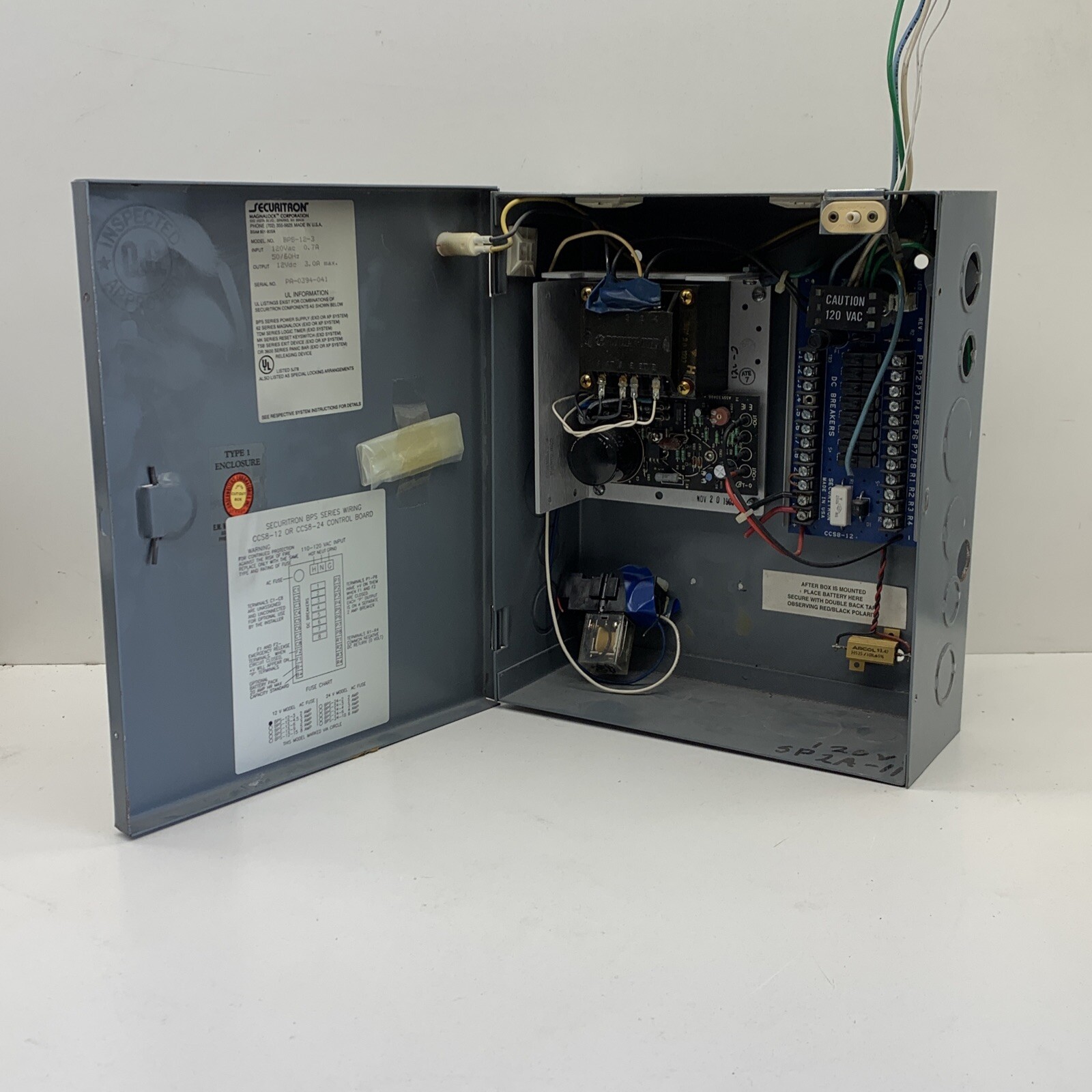 Securitron BPS-12-3 Boxed Power Supply 120VAC 12VDC 3A