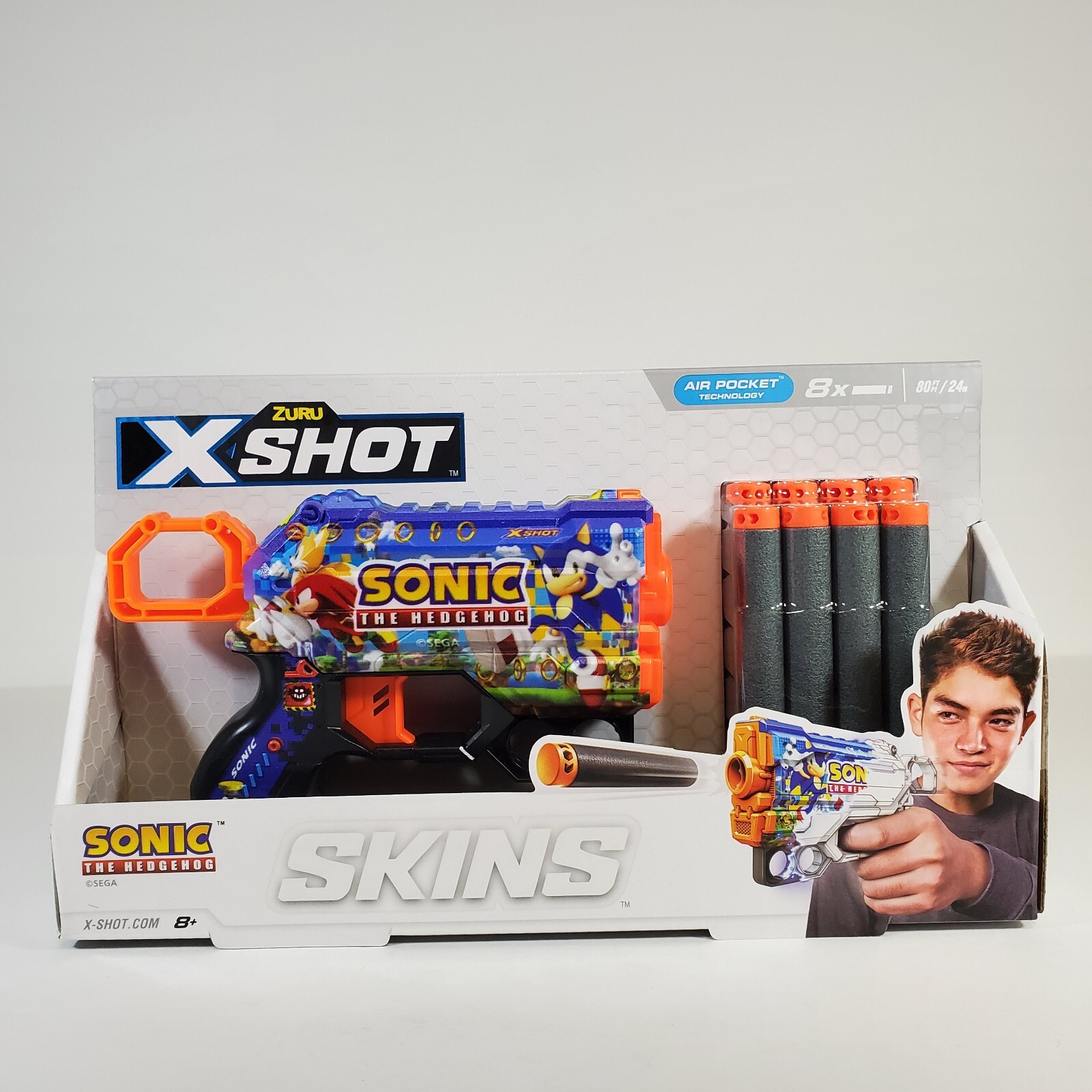 Zuru X Shot Sega Sonic the Hedgehog Skins Menace Foam Dart Blaster with 8 Darts