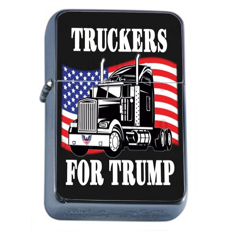 Truckers For Trump L3 Flip Top Oil Lighter Windproof President Donald Trump 2024