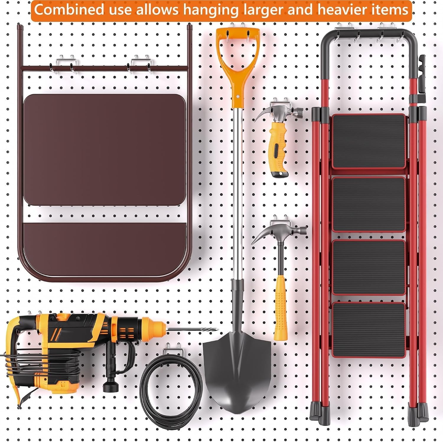 Durable 30 Pack Pegboard Hooks - 4 Inches, Tool-Free Installation, Silver Finish
