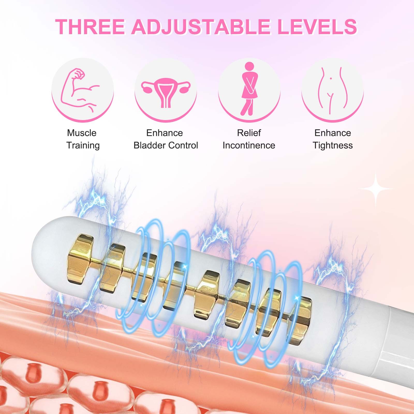 Multi-Function Kegel Trainer with Microcurrent and Heating for Postpartum Pelvic