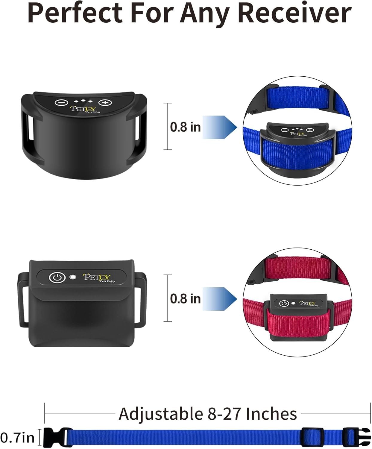 Replacement Collar Strap Bark & Shock Collars 8-27 Inches Adjustable E-Collar