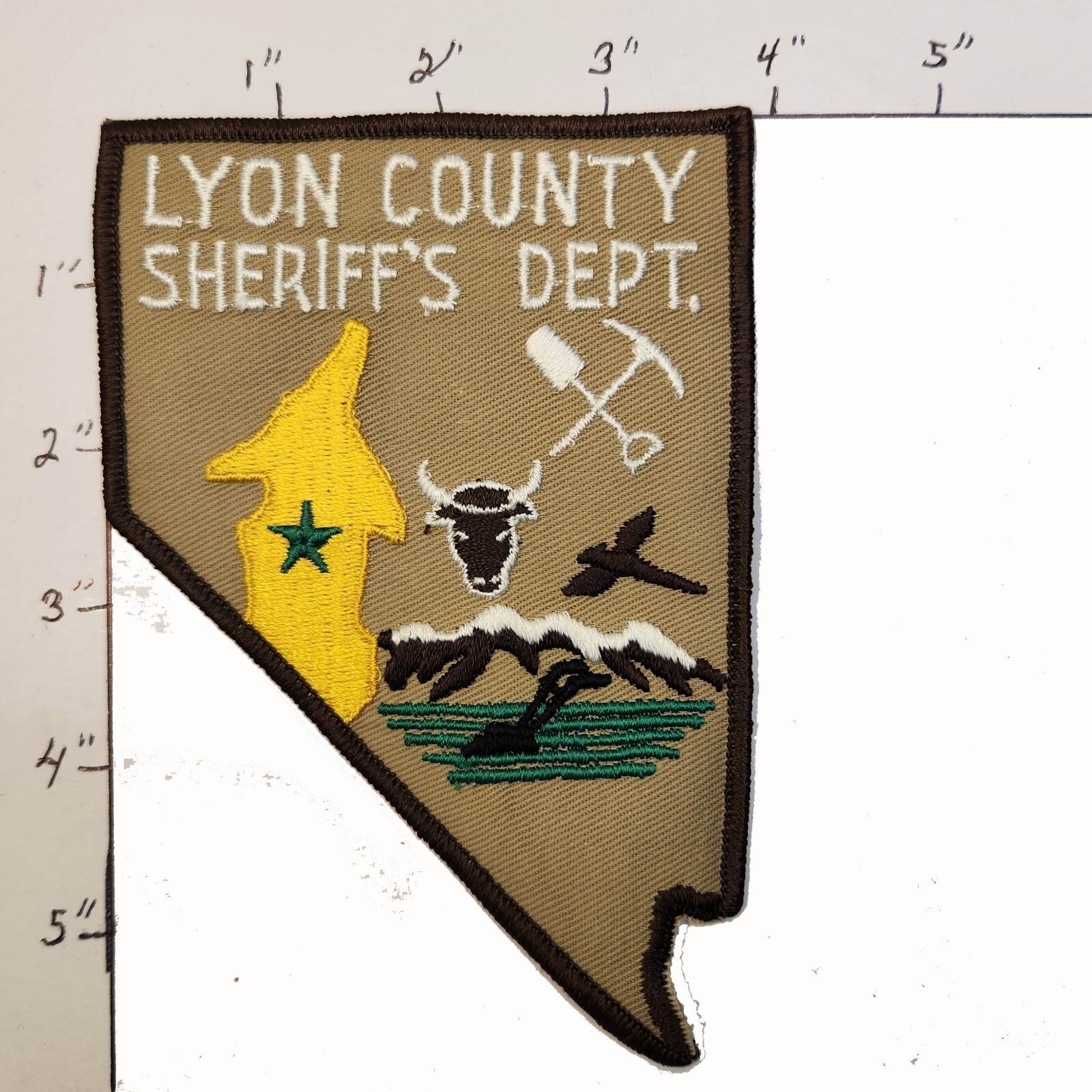 Lyons County NV Sheriff's Patch Dept Iron On Shoulder Nevada NOS Vintage