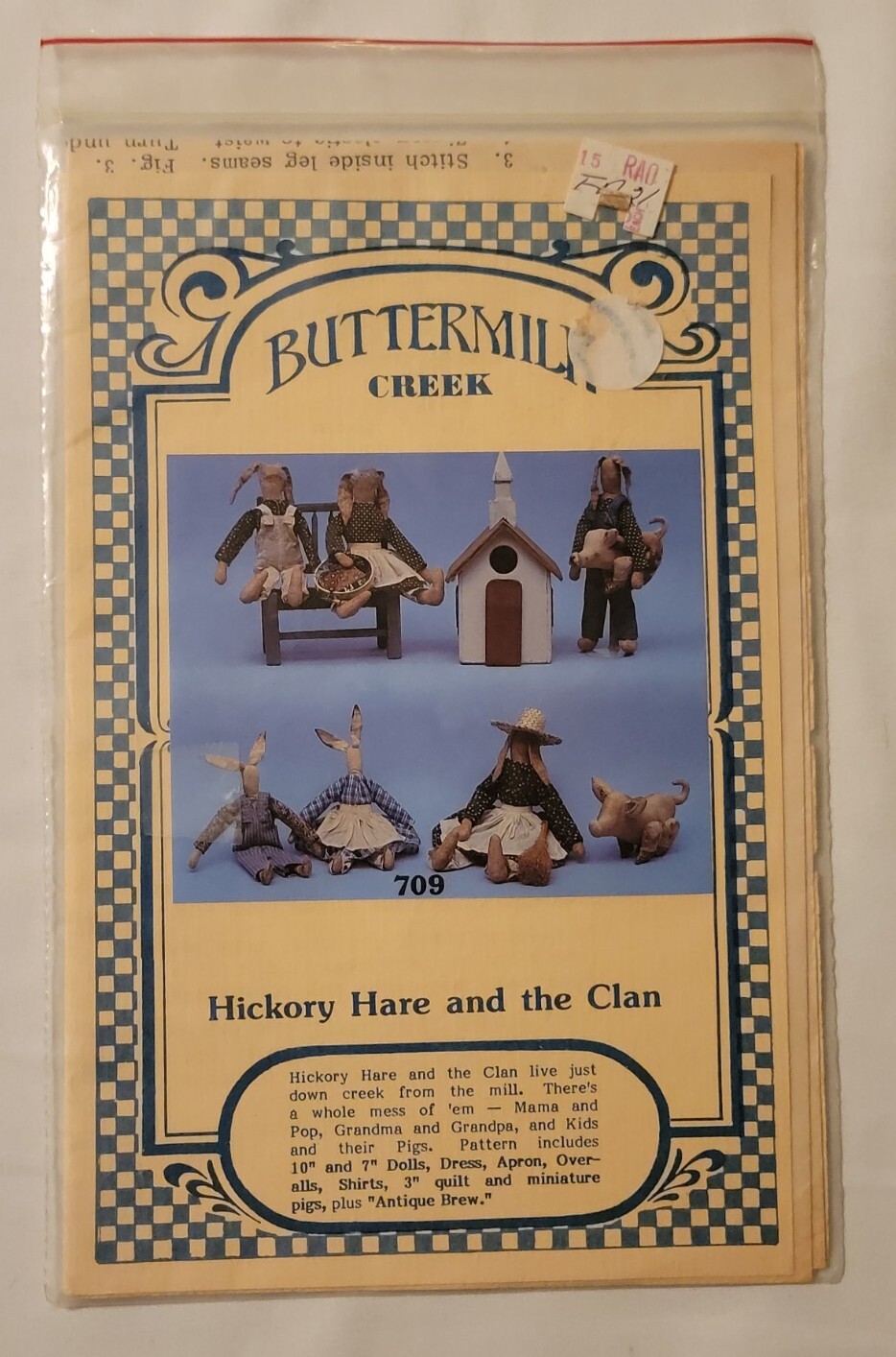 Buttermilk Creek Hickory Hare and the Clan 1986 Sewing Pattern