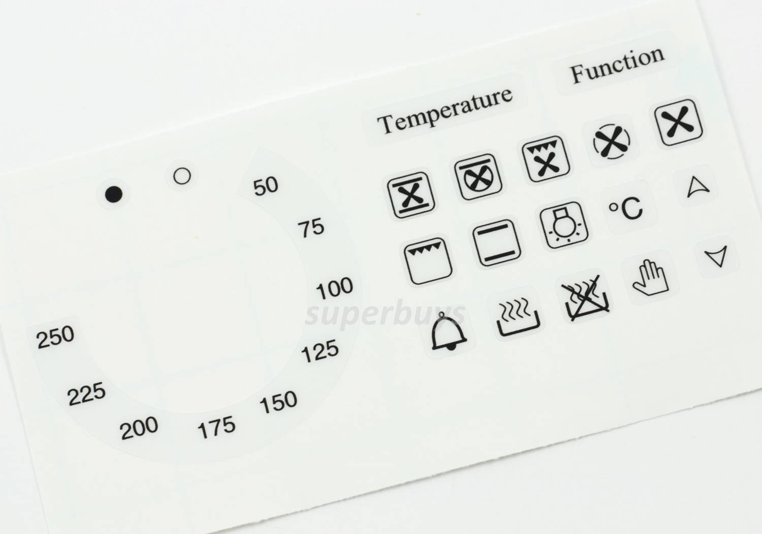 20pc 50-250 Temperature Symbols Function Degree Oven Adhesive Dial Sticker Label
