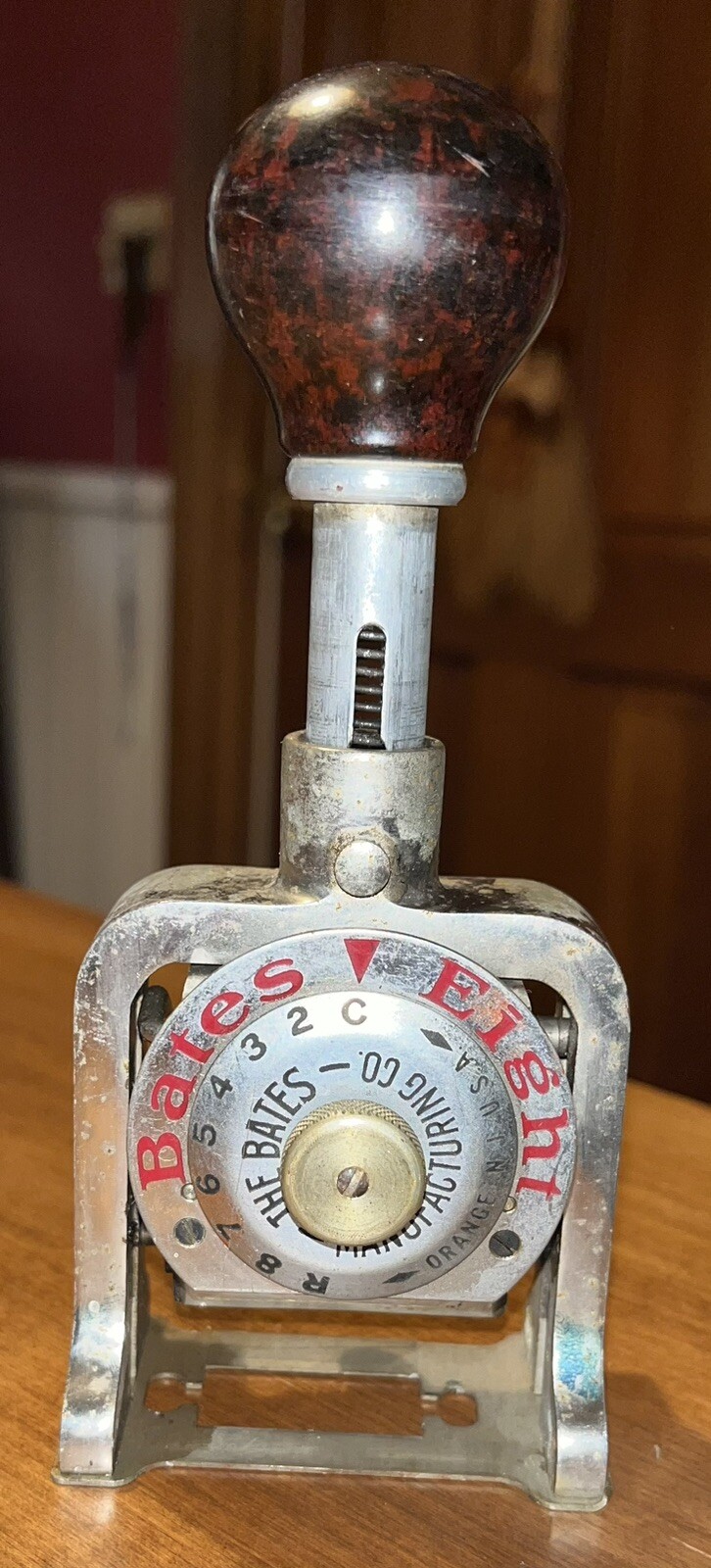 Vintage Bates Eight Numbering Machine 5 Wheels Style E