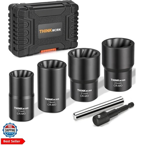 1/2 Inch Drive Lug Nut Removal Tool, 6-Piece Wheel Lock Removal Kit, Lug Nut ...