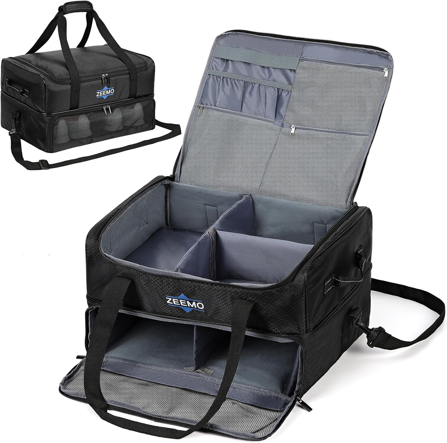 Golf Trunk Organizer, 2 Layer Car Locker with Ventilated Compartment for 2 Pair