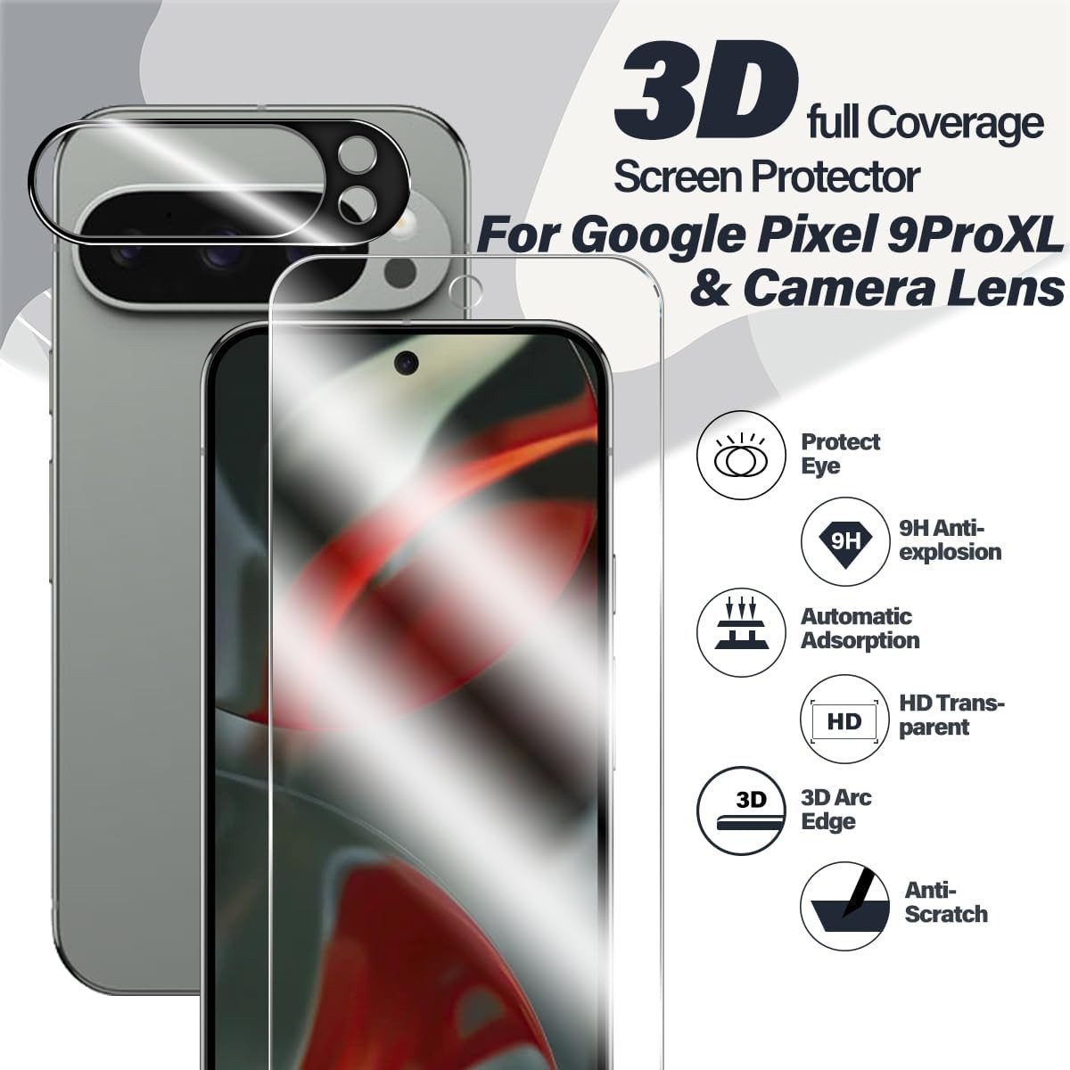 1+1 - Glass Screen Protector Camera Lens Protector for Google Pixel 9 Pro XL