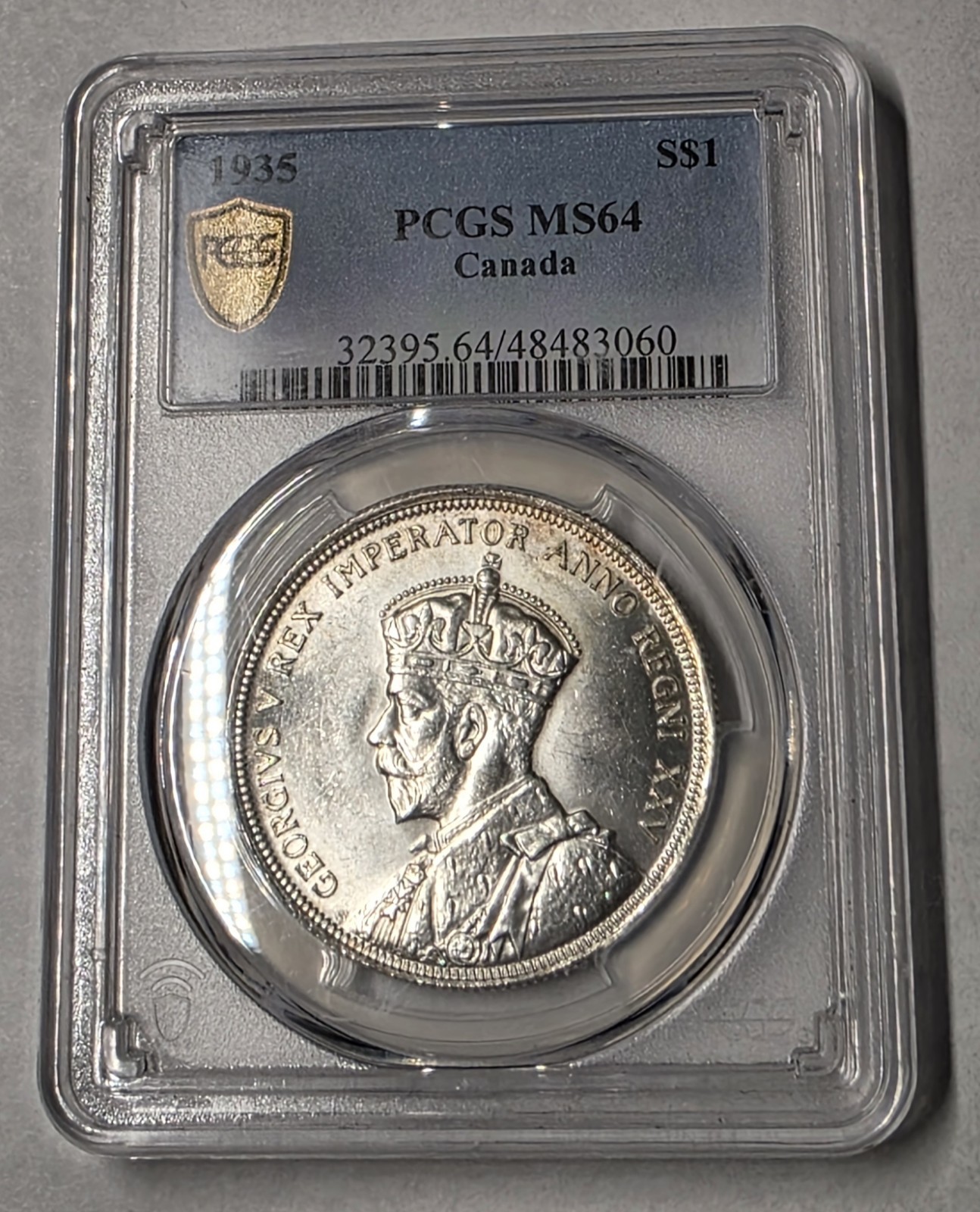 1935 CANADA Silver Dollar! PCGS Graded MS64! Gold Shield w/ TrueView!!