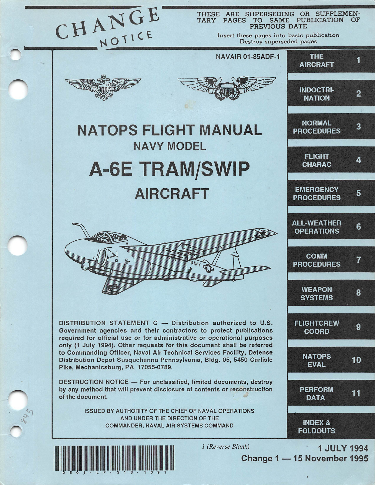 A-6E "Intruder" TRAM/SWIP Flight Manual Flight Handbook Aircraft Manual - CD