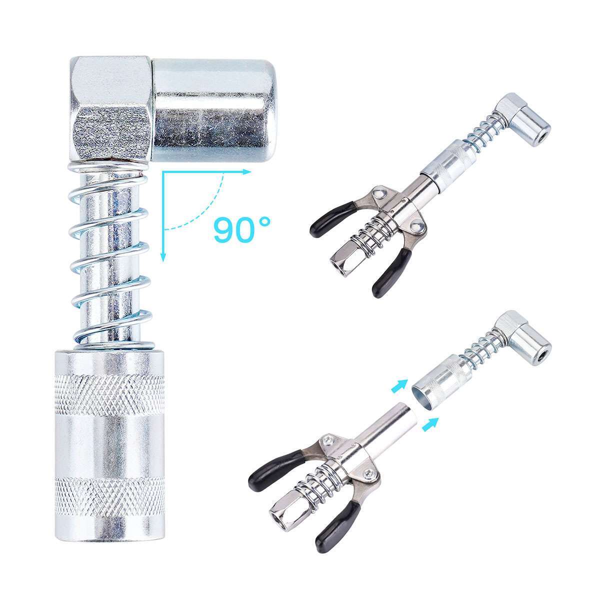 Grease Gun Accessory Kit 90 Degree Coupler Adapter Grease Needle Tips Dispenser