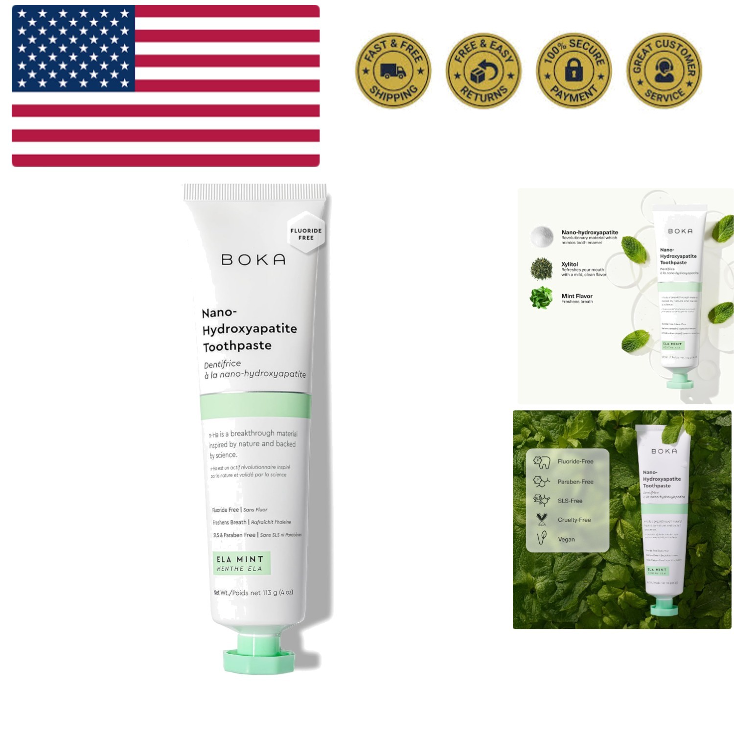Fluoride Free Toothpaste, Nano Hydroxyapatite Toothpaste, Appropriate for Sen...