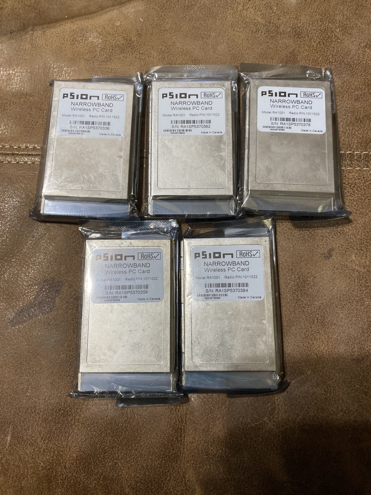 PSION TEKLOGIX NARROWBAND card RA1001  multiple frequencies & channels LOT Of 5
