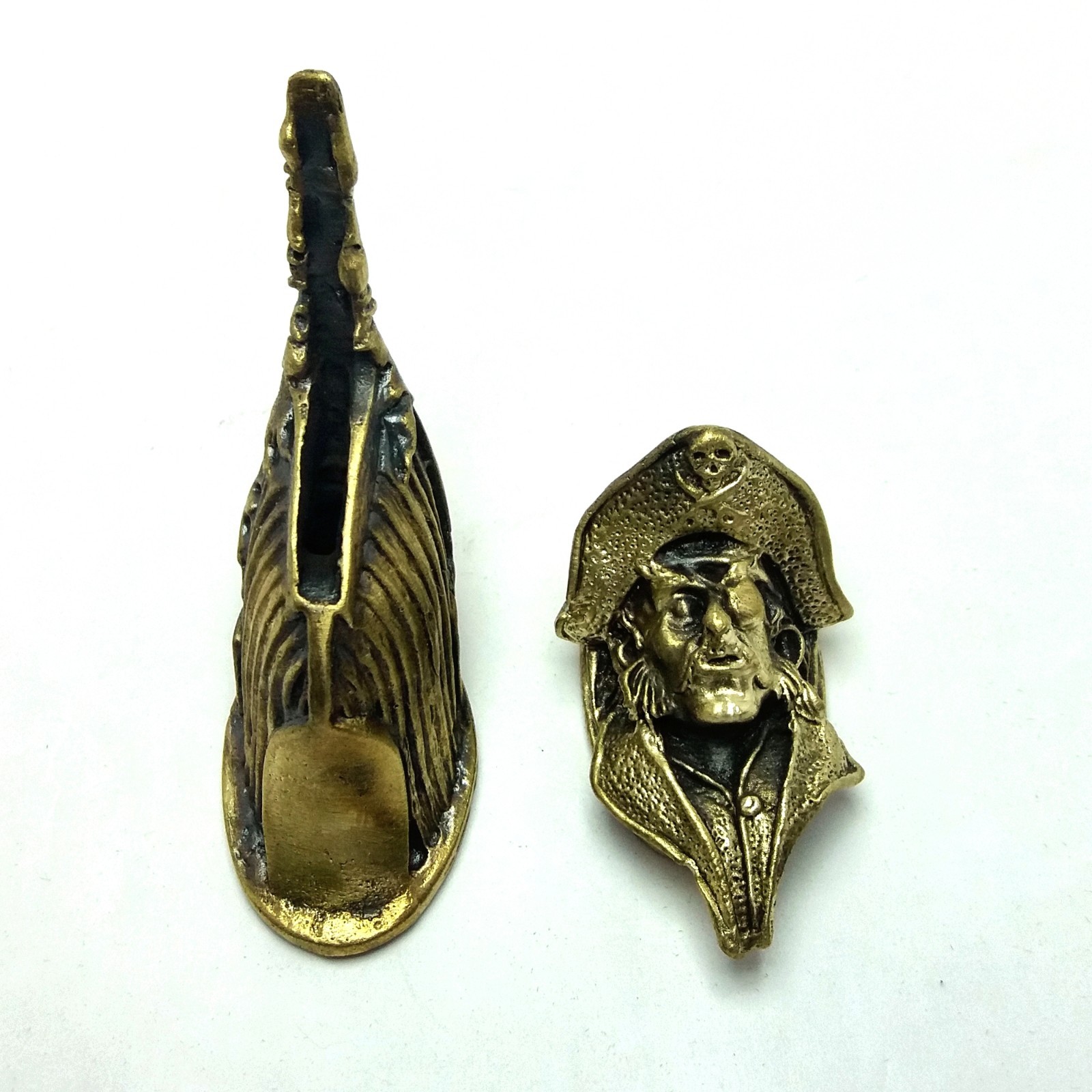 SET PIRATE SOLID BRONZE FINGER GUARD BOLSTER & POMMEL CUSTOM KNIFE MAKING