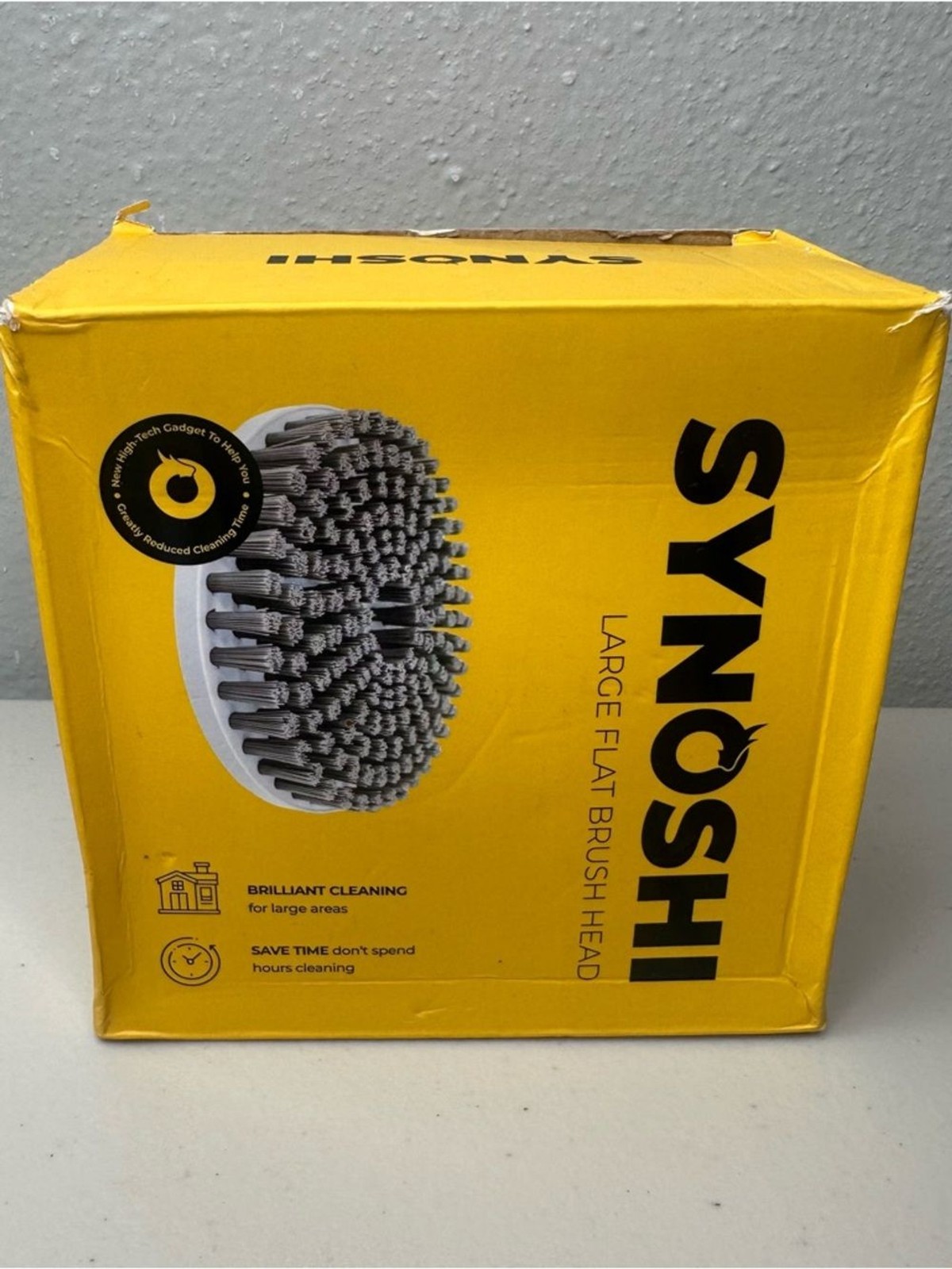 SYNOSHI Large Round Flat Brush Head Set of 2 New In Opened Box