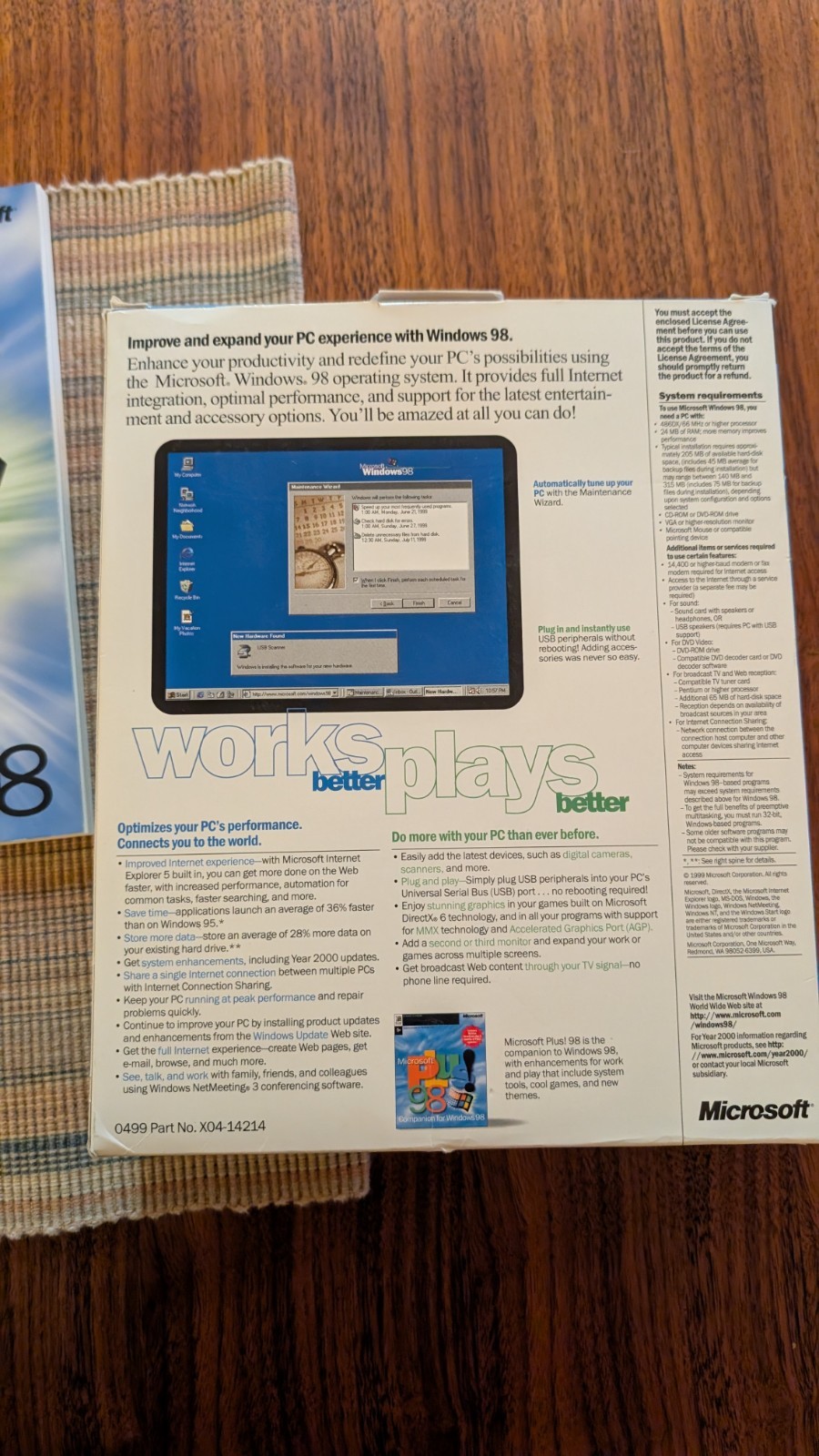 Microsoft Windows 98 Upgrade Second Edition Vintage - CD and Key Code