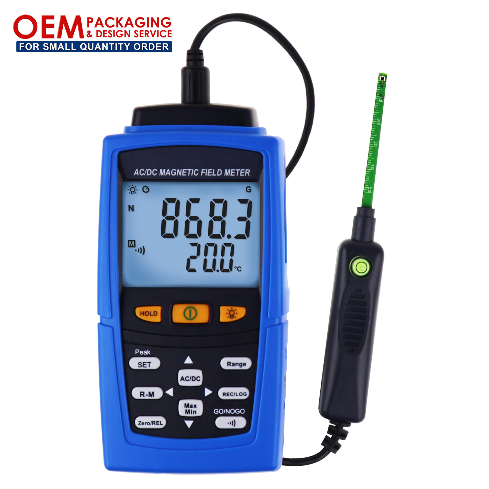 AC / DC Gaussmeter Magnetic Field 3000mTStrength Meter Teslameter Magnetometer