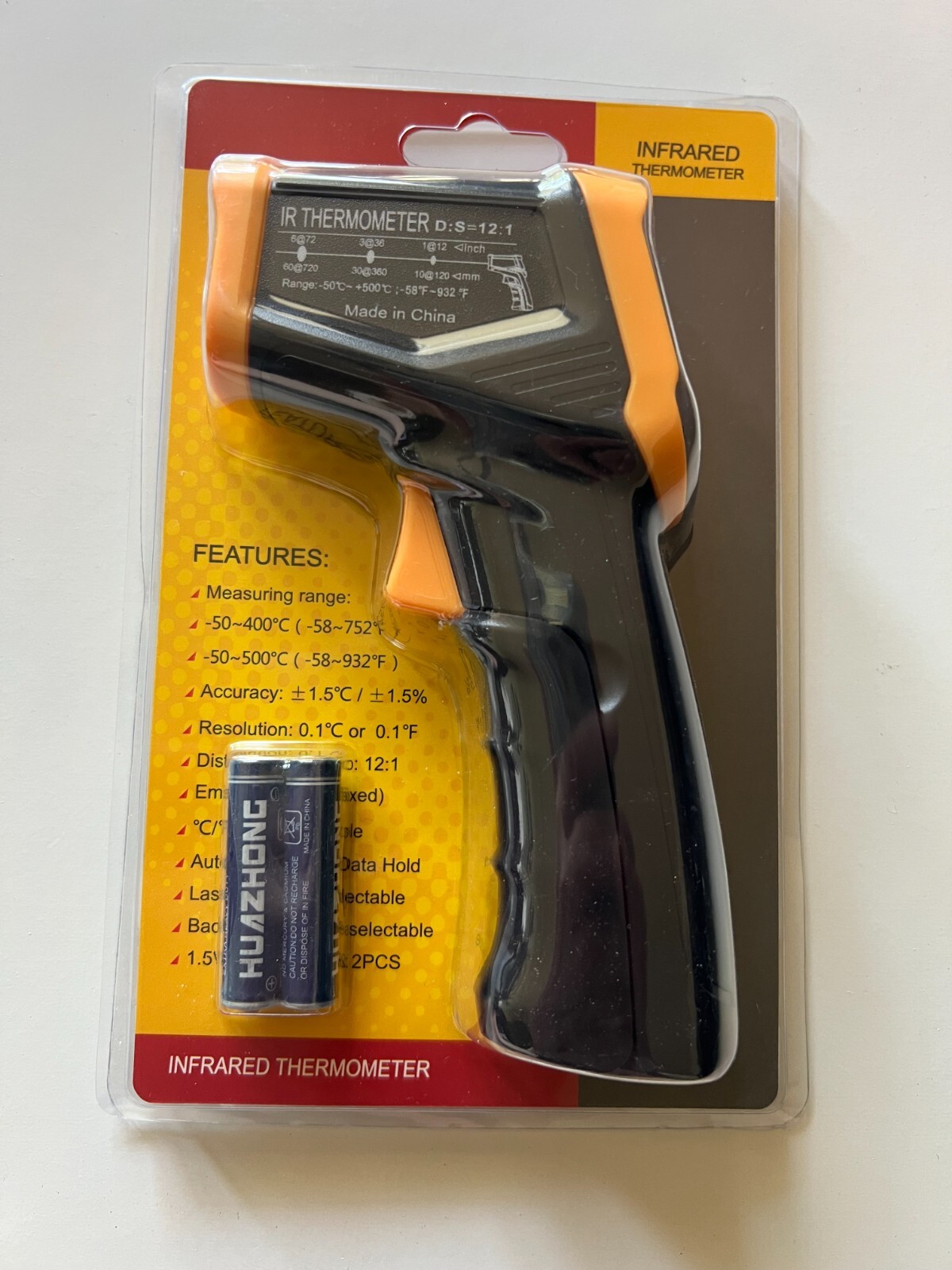 Digital Infrared Thermometer Gun -58°F~932°F, Handheld Non Contact Heat Laser