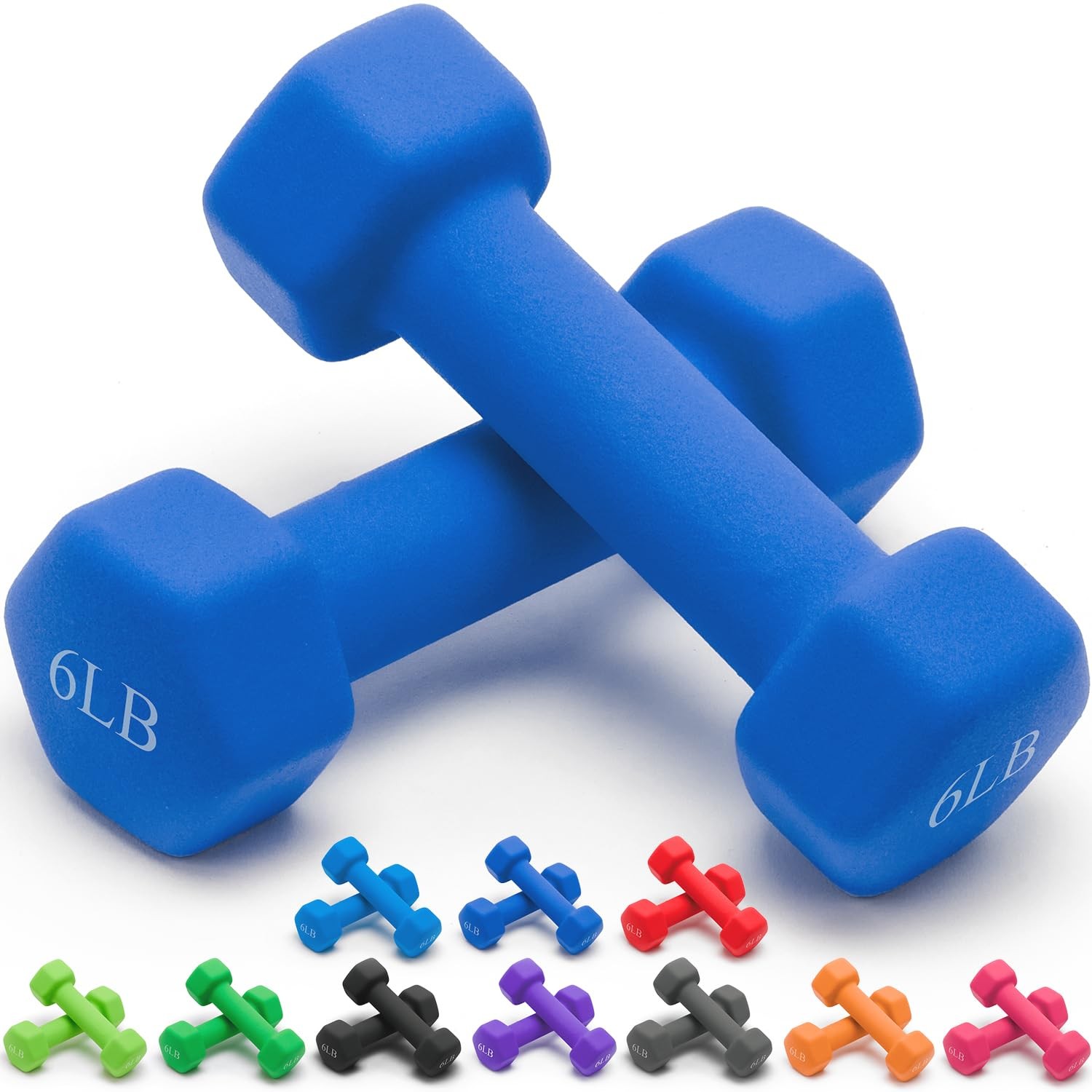 Portzon Dumbbells Neoprene with Non Slip Grip weight for Total Body Workout C...