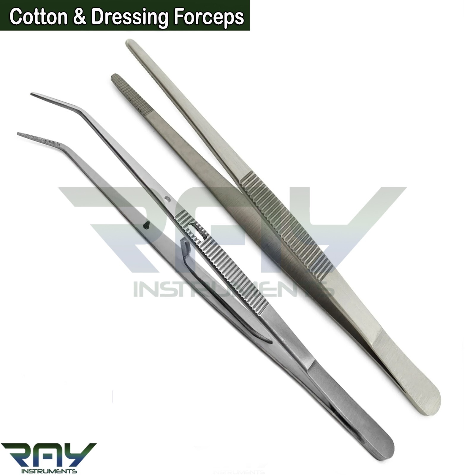 Dental Surgical Cotton & Dressing Tweezers Medical Tissue Forceps Serrated Tip