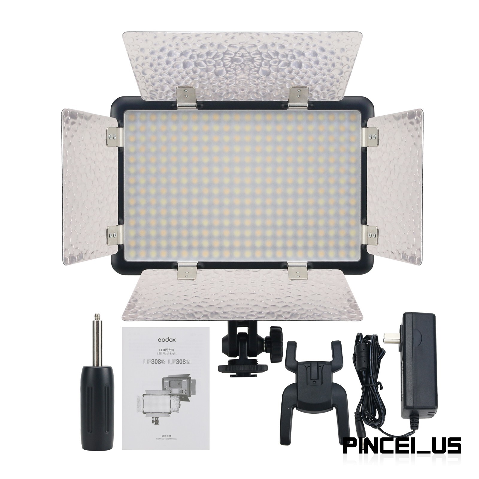 Godox LF308BI Camera Flash Light LED Video Light LED Panel 3300-5600K Adjustable