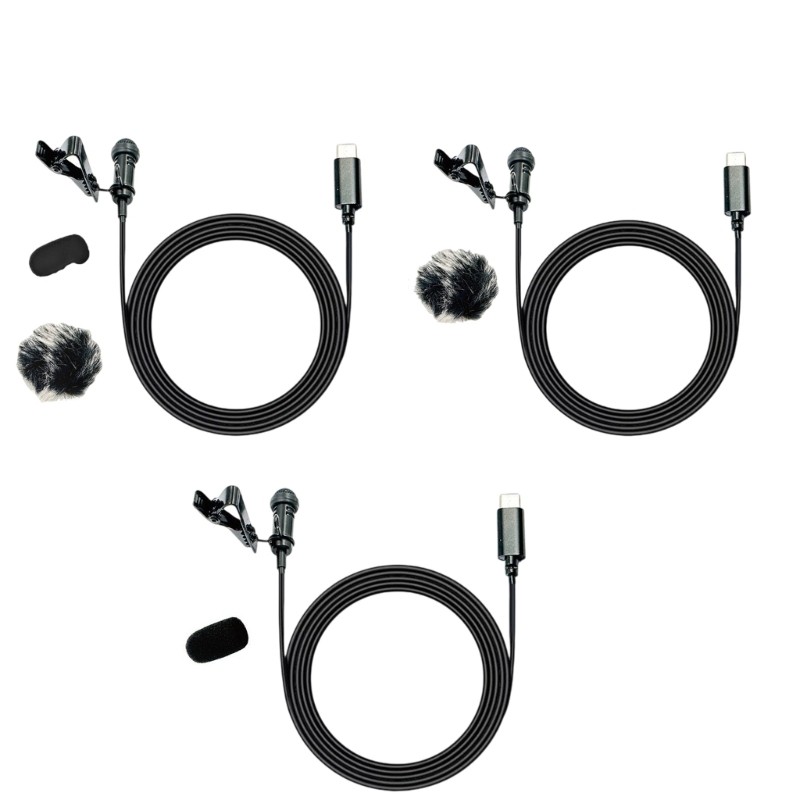 Lavalier Microphone with USB C High Sensitivity for Interviews and Broadcasting
