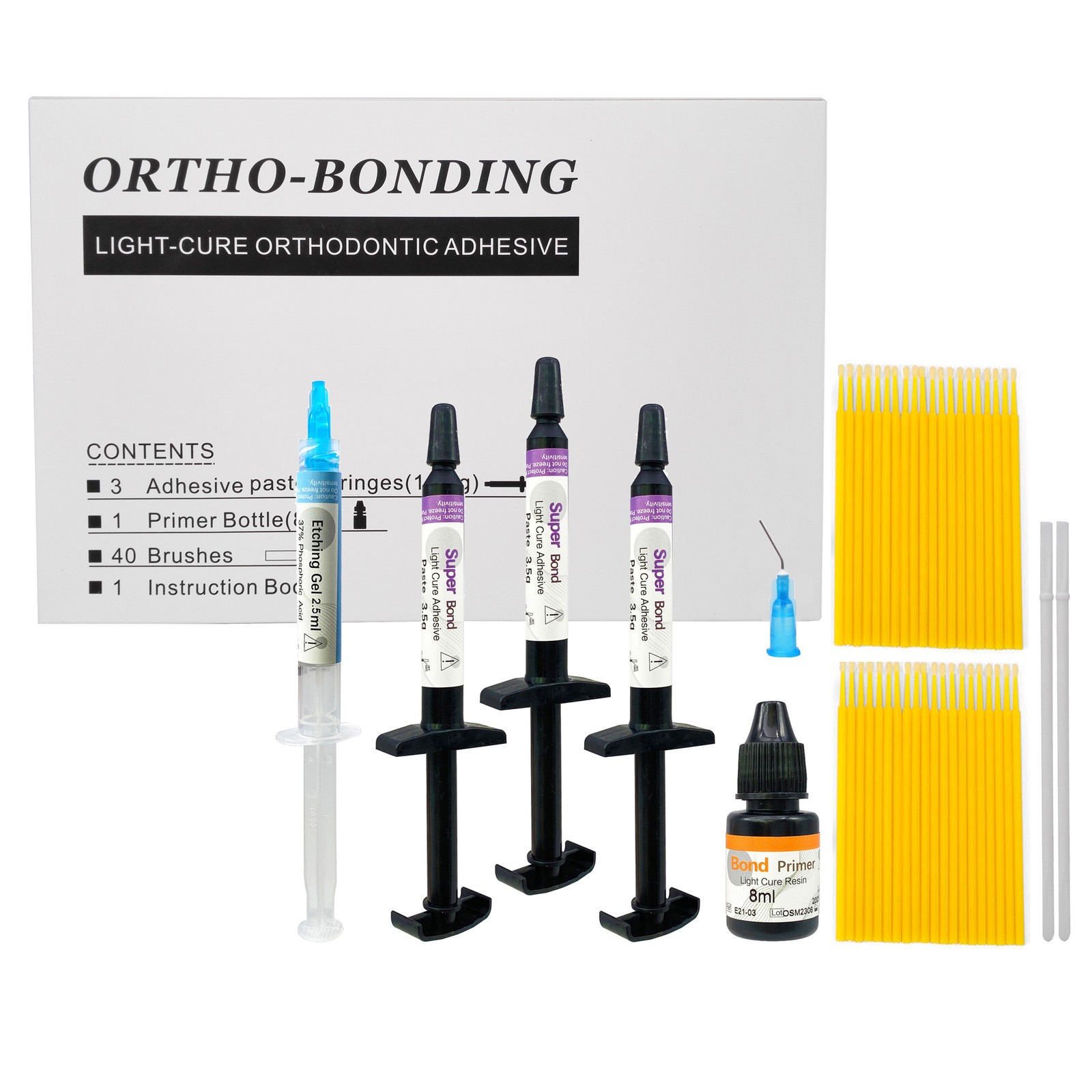 Dental Light Cure Orthodontic Bonding Bracket Light Cure Adhesive Kit