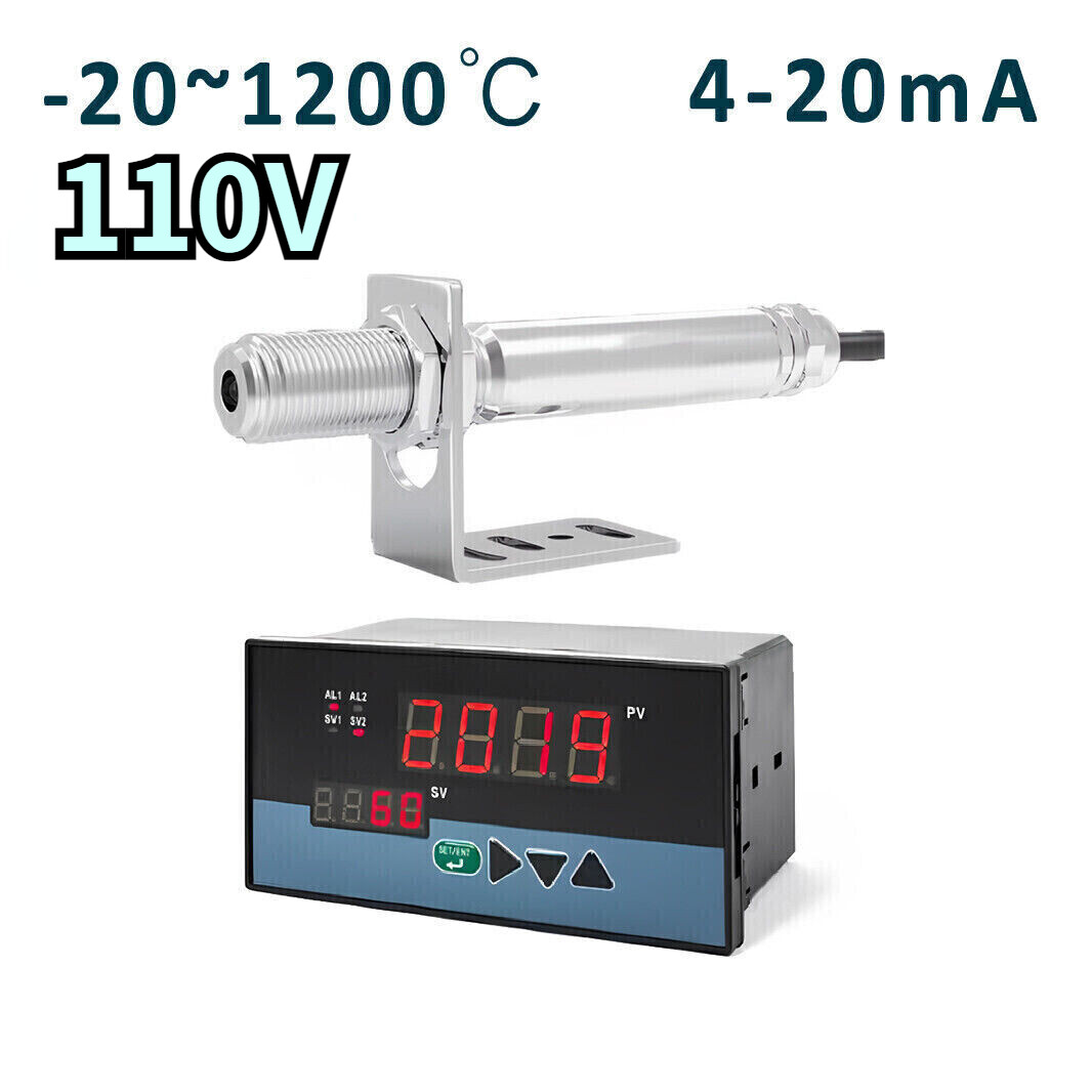 110V Industrial Temperature Controller Infrared Thermometer Sensor Non-contact