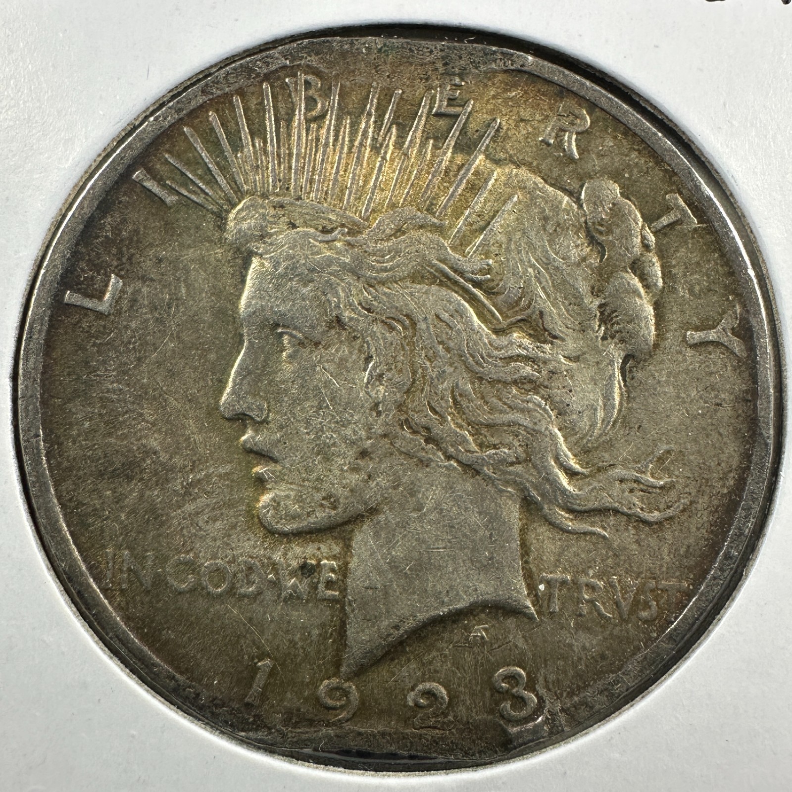 1923 $1 Silver Peace Dollar, Heavily Damaged (89809)