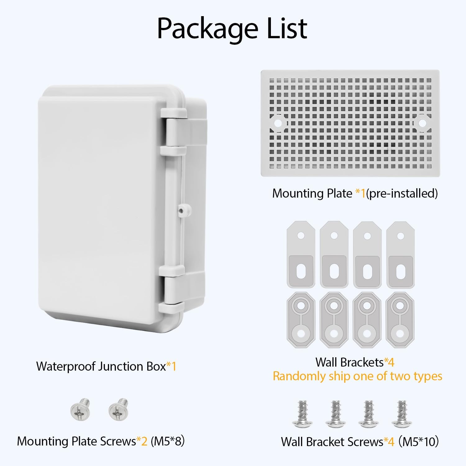 Junction Box, ABS Plastic, IP65 Waterproof Dustproof Universal Electrical Enc...