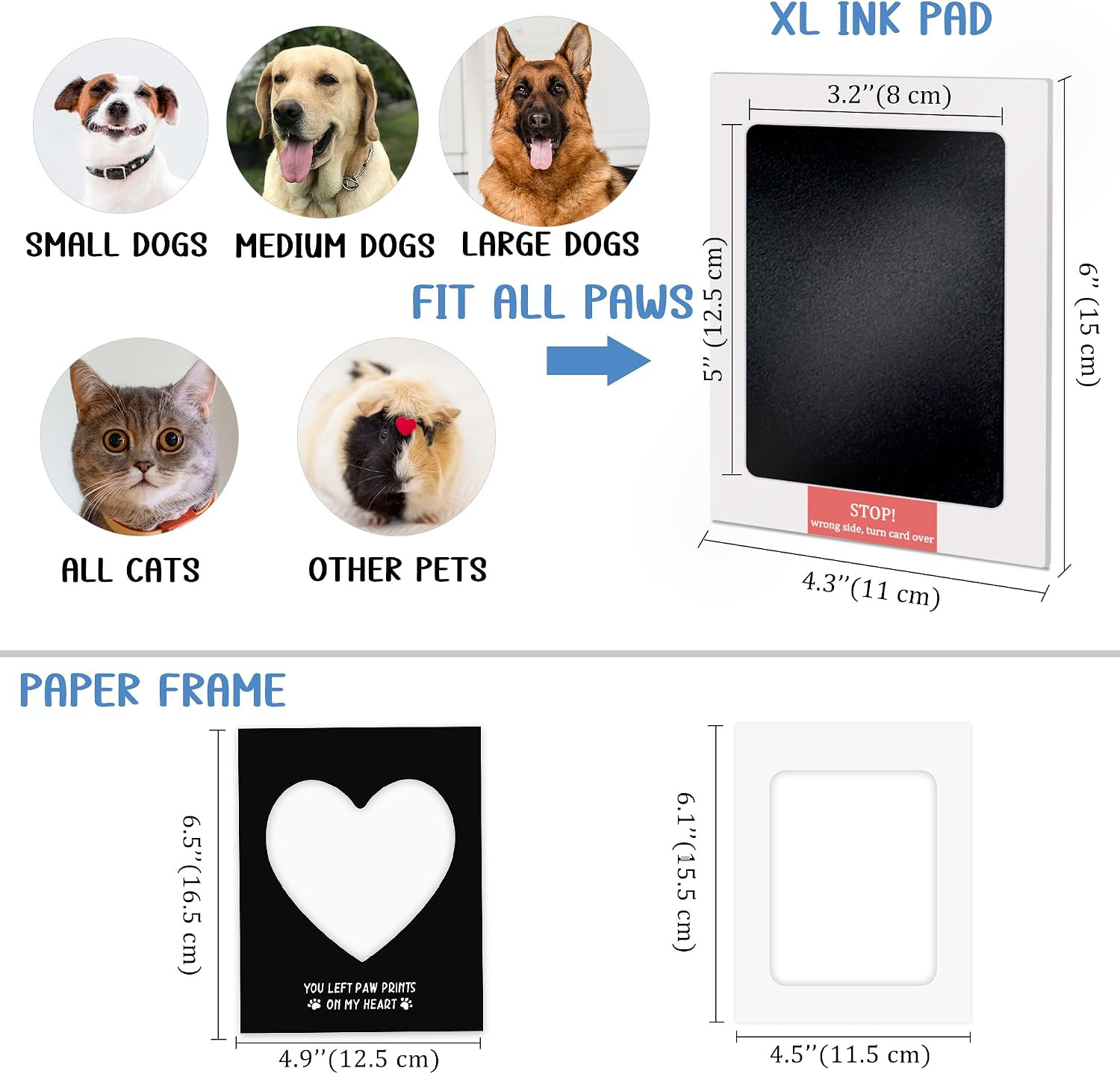 Paw Print Keepsake Kit - Inkless Stamp Pad & Frame for Pets