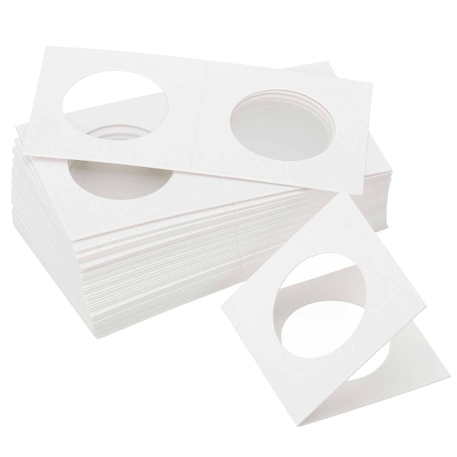 2x2 Coin Flip, Pack of 350 Cardboard Coin Purse 31.5mm, White