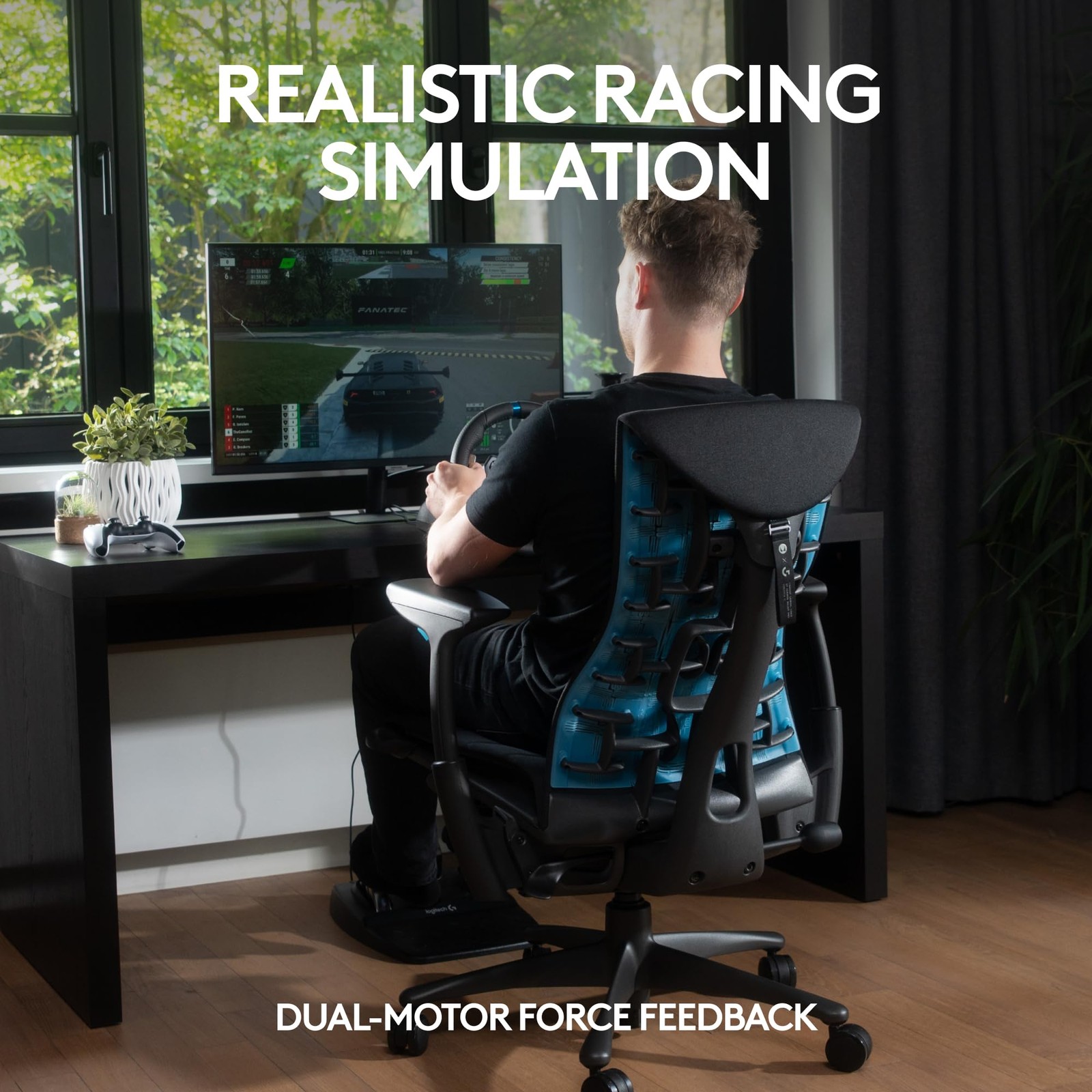 Logitech - G29 Driving Force Racing Wheel and Floor Pedals for PS5, PS4, PC,