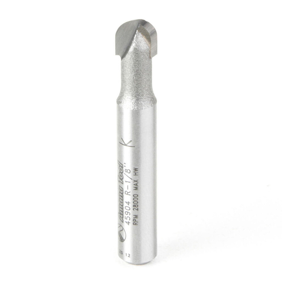 Amana 45904 Carbide Tipped Core Box Fluting bit1/8 Radius x 1/4 Dia x 1/4" Shank