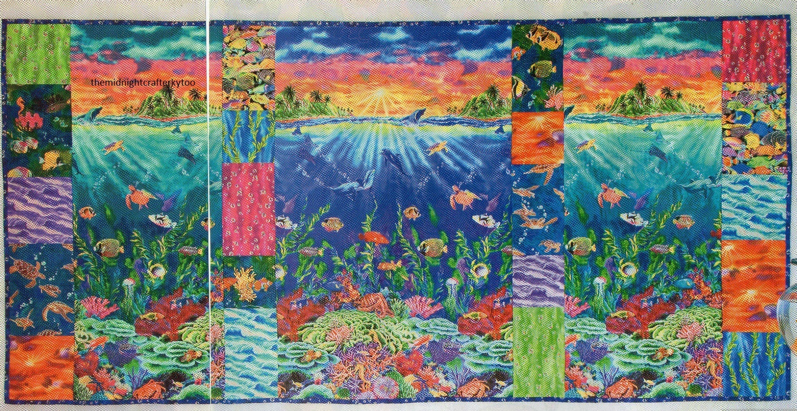 Rhythm Of The Reef Quilt Pattern Pieced LR