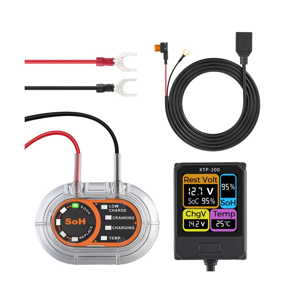 12V Car Battery Load Health Monitor Tester Analyzer Temperature Sensor Alarm AU